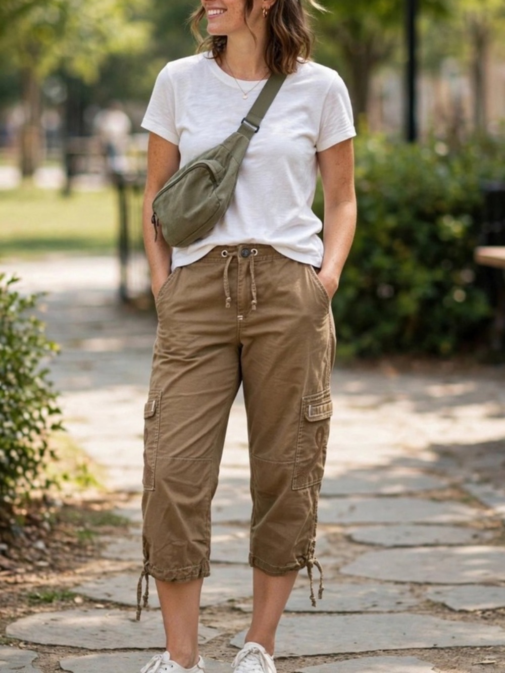 PrAna Brown Cargo Capri Pants Size Medium